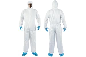 YIBER Hazmat Suits Disposable - Available in 7 sizes and 5 packaging specifications - Disposable Coveralls Suits Pressed From PPSB & PE Film