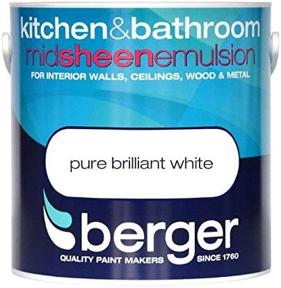 Berger Kitchen & Bathroom Midsheen 2.5L Pure Brilliant White (309728)