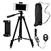 DAISEN Phone Tripod, 42 inch Cell Phone Tripod for iPhone and Smart Phone, Camera Holder with Remote Control (Black)