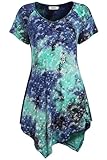 Tunic Tops for Women,Bepei Fashion Short Sleeve Tie Dye Scoop Neck Knit Shirts