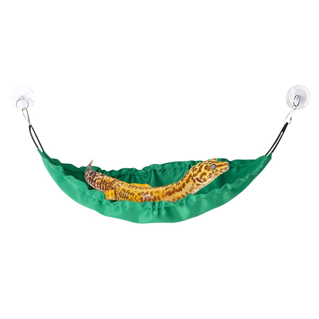 Zayookey Bearded Dragon Lizard Hammock Reptile Hammock Reptile Lounger Geckos Hammock Reptile Bed Reptiles Tank Accessories for Geckos Lizards Snakes Chameleon Lguanas (Green)