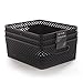 BINO Woven Plastic Storage Basket, Large – 3 PACK (Black)