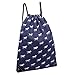 Miss Lulu Gym Drawstring Bags Lightweight Canvas Casual Backpack Sport Sackpack Horse Print (1406H Navy)