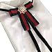 Rhinestore Crystal Dangle Wedding Party Bow Tie Women/Men Ribbon Pre Tied Neck Tie Adustable Brooch Pin Clip (Green)