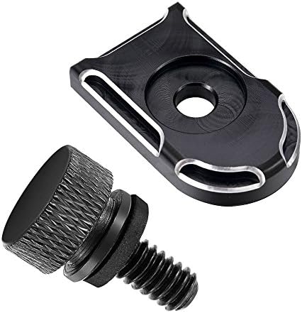 ClipsOne Billet Aluminum Seat Screw Quick Mount Bolt Edge Cut Knob Cover Tab for Harley Davidson 1996-2016
