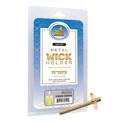 image for Metal Wick Holder Set - 9 Medium Holders and 50 Wax Coated Wicks - Sit