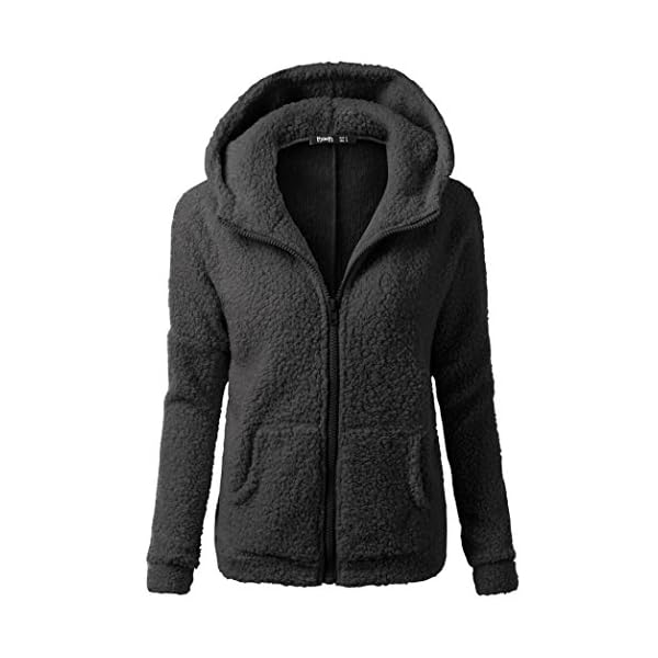 Orangeskycn Jacket Women Winter, Hooded Sweater Coat Warm Wool Zipper Coat Cotton Coat Outwear