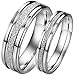 Men Women's Classic Stainless Steel Love Promise Ring Valentine Couples Wedding Bands Engagement Silver