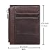 Dinghao RFID Front Pocket Wallet Card Holder for Men Leather Coin Case Zip Purse