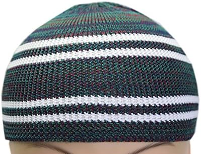 Manaal Enterprises Elastic Kufi Hat Skull Cap Beanies Men Muslim Polly Cotton Cap Islamic Head, Size : 21,22,23 inches Streatchable (All Sizes Can Wear)