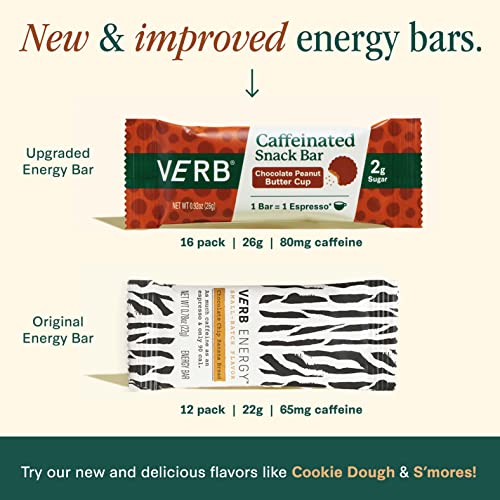 Verb Energy Chocolate Peanut Butter Cup Caffeinated Snack Bars 90