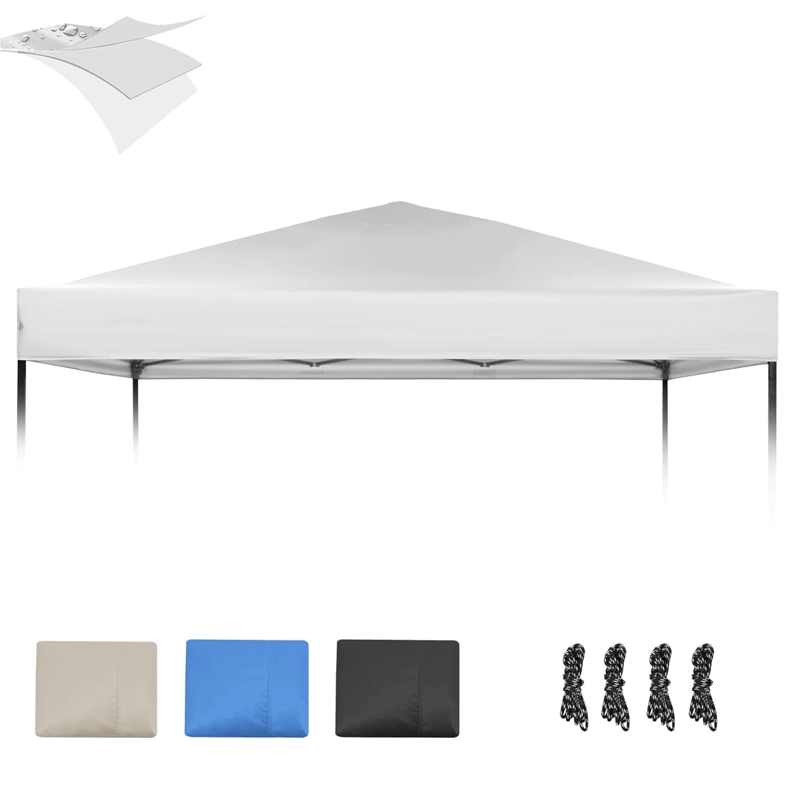 Photo 1 of 10×10 Canopy Replacement Top, Pop Up Canopy Replacement Tent Cover for Straight Leg Frame, Waterproof Canopy Top Cover for Garden Patio Camping (Top Only)(Silver White)