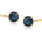Ross-Simons 0.60 ct. t.w. Round Sapphire Stud Earrings in 14kt Yellow Gold