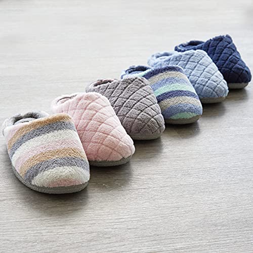 Dearfoams Women's Leslie Quilted Terry Clog Slipper, Medium Grey, X