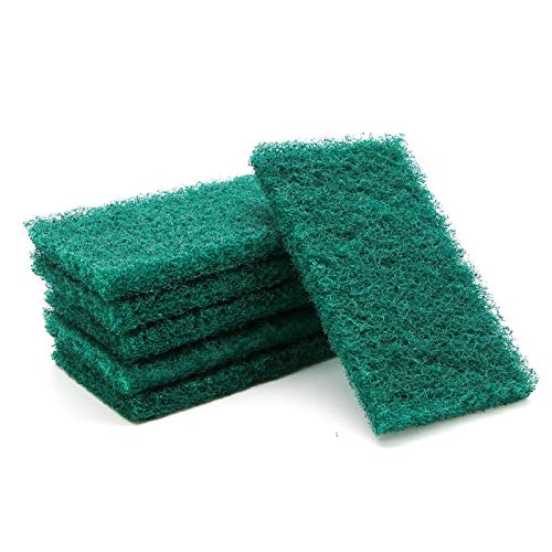 6pcs 4x7" Griddle Cleaner Pads - Clean Grease from Metal Grills, Stainless Steel Flat Tops, Cast Iron and Chrome Cooktops - Heavy Duty Grit Scouring Polishing Pads(Green)