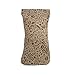 CTM Women's Leather Floral Print Eyeglass Holder and Case, Tan