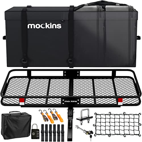 Mockins 60x24x6 XL Folding Cargo Carrier Hitch Mount 500lb Capacity