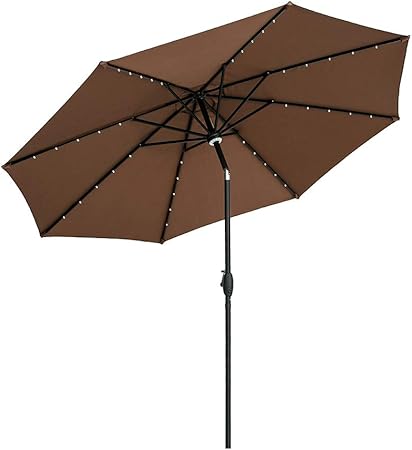 10ft solar led lighted patio umbrella