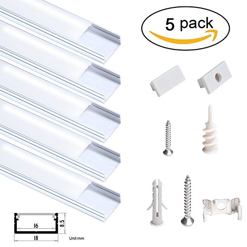 Buy Nicelux Aluminum LED Strip Channel System UShape Channels 1 Meter /3.3ft Inner Width 16 mm