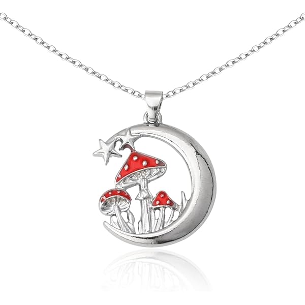 YFN Collar De Hongo De Plata De Ley 925 Con Dije De Hongo Para Mujer, 18 Pulgadas, Plata Esterlina, Circonia Cúbica