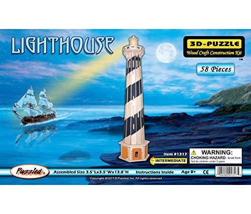 Puzzled Lighthouse Wooden 3D Puzzle Construction Kit