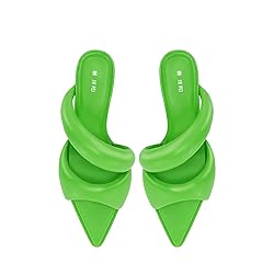 JW PEI Women's Sara Mule Heeled Sandals - Neon Green