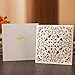 Jofanza 6.3 x 6.3 Inch 50PCS Ivory Wedding Invitations Cards with Envelopes Laser Cut Lace Flower Pattern Invites Card for Qinceanera Engagement Birthday Bridal Shower Graduation Party Invitation