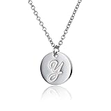 HUAN XUN Stainless Steel Script Initial Pendant