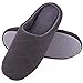 Men's Comfort Quilted Cotton Memory Foam House Slippers Slip On House Shoes (Medium / 9-10 D(M) US, Dark Gray)