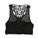 Women's Hollow Out Crochet Knit Halter Flower Tassel Bikini Tops Crop Tank Cami
