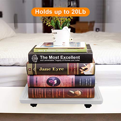 Bedside Tray Shelf, Bamboo Wooden College Dorm Room Bedside Tray with Phone Cable Slot, Bunk Bed Shelf for Top Bunk, Teens Nightstand for Bedroom