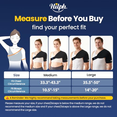 Hilph Cooling Shoulder Cuff Flexible with Velcro Closure for Rotator Cuff, Tendonitis, Shoulder Pain, Postoperative Recovery, Large