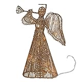 12-Inch 20 Light Incandescent Gold Glitter Angel