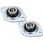 2 Pack SBPFL202-10 Pillow Block Bearings 5/8" Bore Bearing Units Steel Flange Mounted Bearing Housing (SBPFL202)