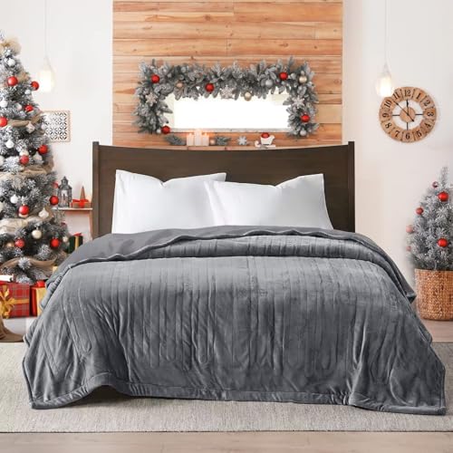 SUNVIVI Heated Electric Blanket King Size Grey