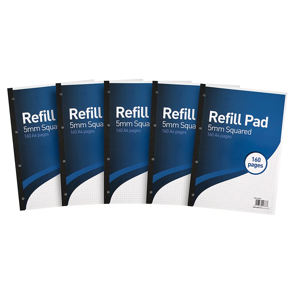SUMMIT A4 Refill Pad, 5 mm Squared, 160 Page, Pack of 5