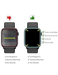 Apple Watch Protector de pantalla serie 4 [Paquete de 2] [Herramienta de alineación] AUNEOS serie 4 1.732 en Protector de pantalla para Apple Watch [Caso Friendy] Cristal curvo 3D para Apple Watch 4