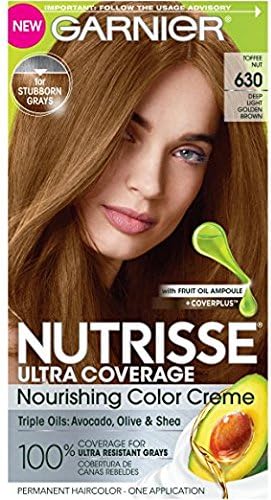 Garnier Nutrisse Ultra Coverage Hair Color, #630 Toffee Nut (Pack of 2)