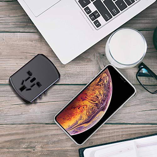 Travel Adapter Universal, International Travel Power Adapter High Speed 4xUSB Worldwide Wall Charger, All in One AC Plug for Europe, UK, China, Australia, Japan- Perfect for Laptop, Cell Phones