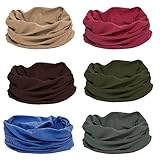 BMC 6pc Dark Solid Color Multifunctional Seamless Head Bandanna Neckwear Scarf