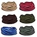 BMC 6pc Dark Solid Color Multifunctional Seamless Head Bandanna Neckwear Scarf