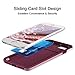 iPhone 7 Case, LoHi iPhone 7 Cover 3 Color Shockproof Case with Card Slot - Wine Red