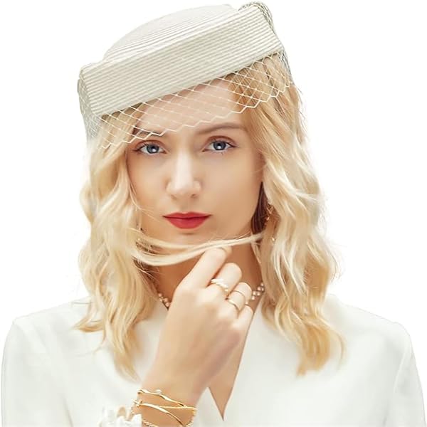 YISHATIER Lace Veil Wool Berets Classic Beret for Women  display picture 1