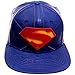 DC Comics Superman 3D Logo Blue Faux Leather Snapback Baseball Hat