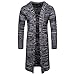 Sumen Men Autumn Winter Hooded Trench Coat Knitted Open Front Sweater Cardigan