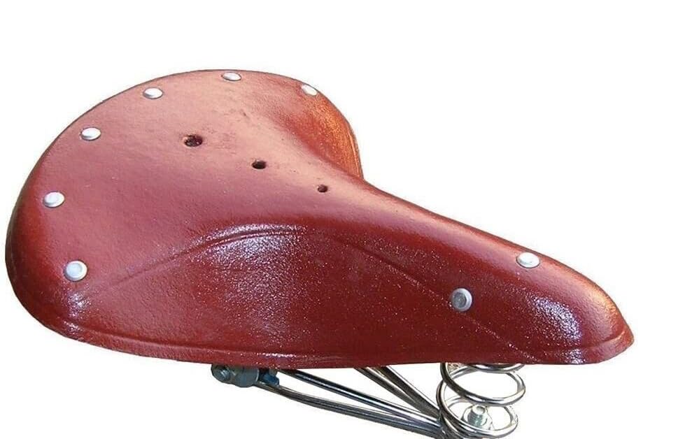 CUCUBA Retro Vintage Saddle for Bicycle and City Bike with Triple Spring and Clamp Included Brown