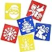 SUBANG 12 Pcs Plastic Painting Stencils Winter Drawing Spraying Templates for Kids Crafts