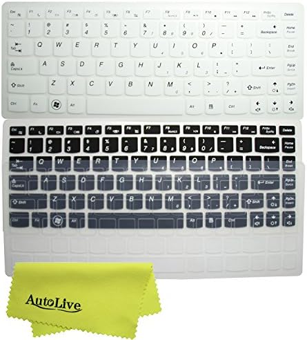 AutoLive TM 3-Pack Translucent Keyboard Cover Skin Protector for Lenovo IdeaPad G40 Y40 Z40 Y400 Y410p Z410 G410 Y470 Z470 Y480 Y480p Z460 Z460A Z480 Z485 Z480 Z465 Z380A Z370 Z360 G485 G480 G475 G470 V485 V480 V470 B470 B475 B480 B490 B4309 M490 M495 Flex 14 Flex 2 (14 inch)(White+Black+Clear)