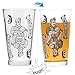 Avery Barn 16 oz Pint Beer Glasses - Casino Night Poker Blackjack Party Supplies Color Changing Playing Card Drinking Pub Glassware - Gift for Him - Set of 4