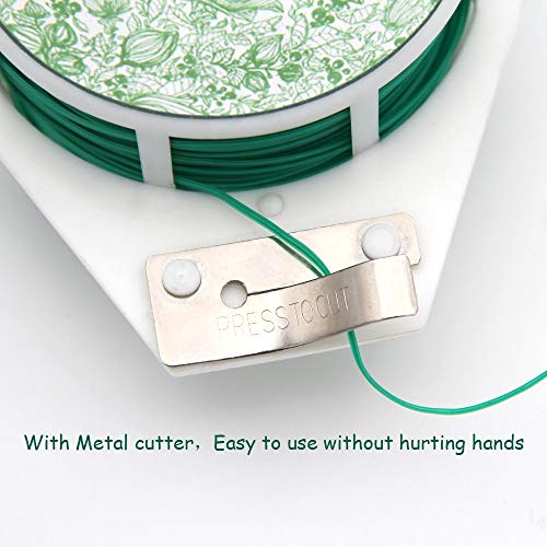 KLOUD City 328 Feet (100m) Green Multi-Function Sturdy Garden Plant Twist Tie with Cutter/Cable Tie/Zip Tie/Coated Wire (1) (1 roll Green)
